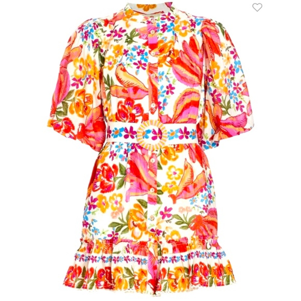 Farm Rio Bananas Belted Mini Dress Size Large